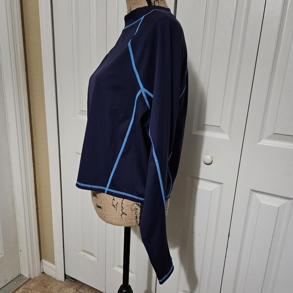 Fabletics Gianna Mock Neck Navy Blue Long Sleeve Top Size 2X - Picture 3 of 12